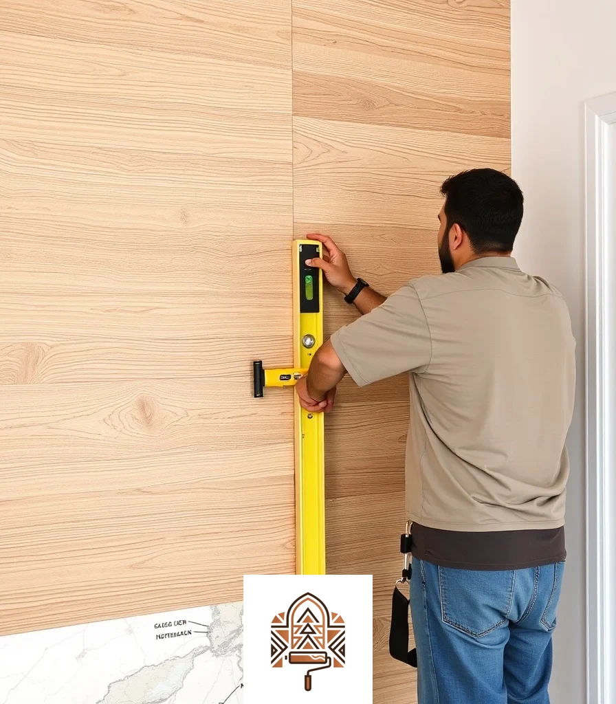 قياس الجدار قبل تركيب بديل الخشب