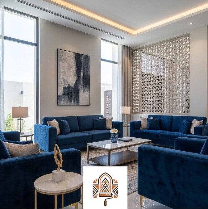 فريق طراز الرياض للديكورات أثناء تنفيذ مشروع في الرياض