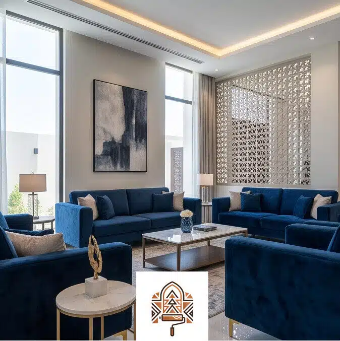 فريق طراز الرياض للديكورات أثناء تنفيذ مشروع في الرياض