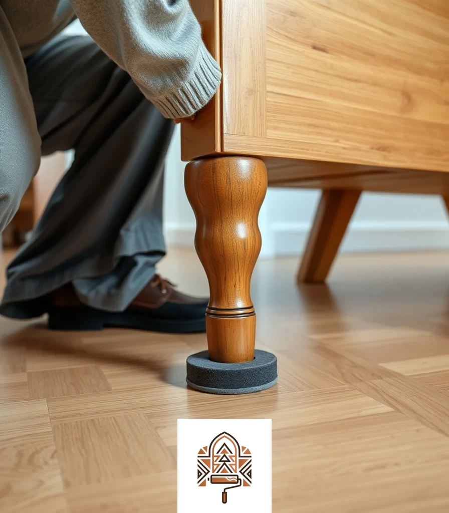 تركيب واقيات أسفل الأثاث لحماية الباركيه