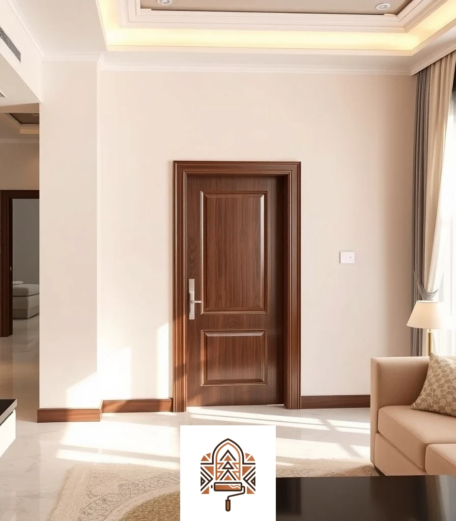 جدار بعد الدهان بتشطيب متجانس ونظيف