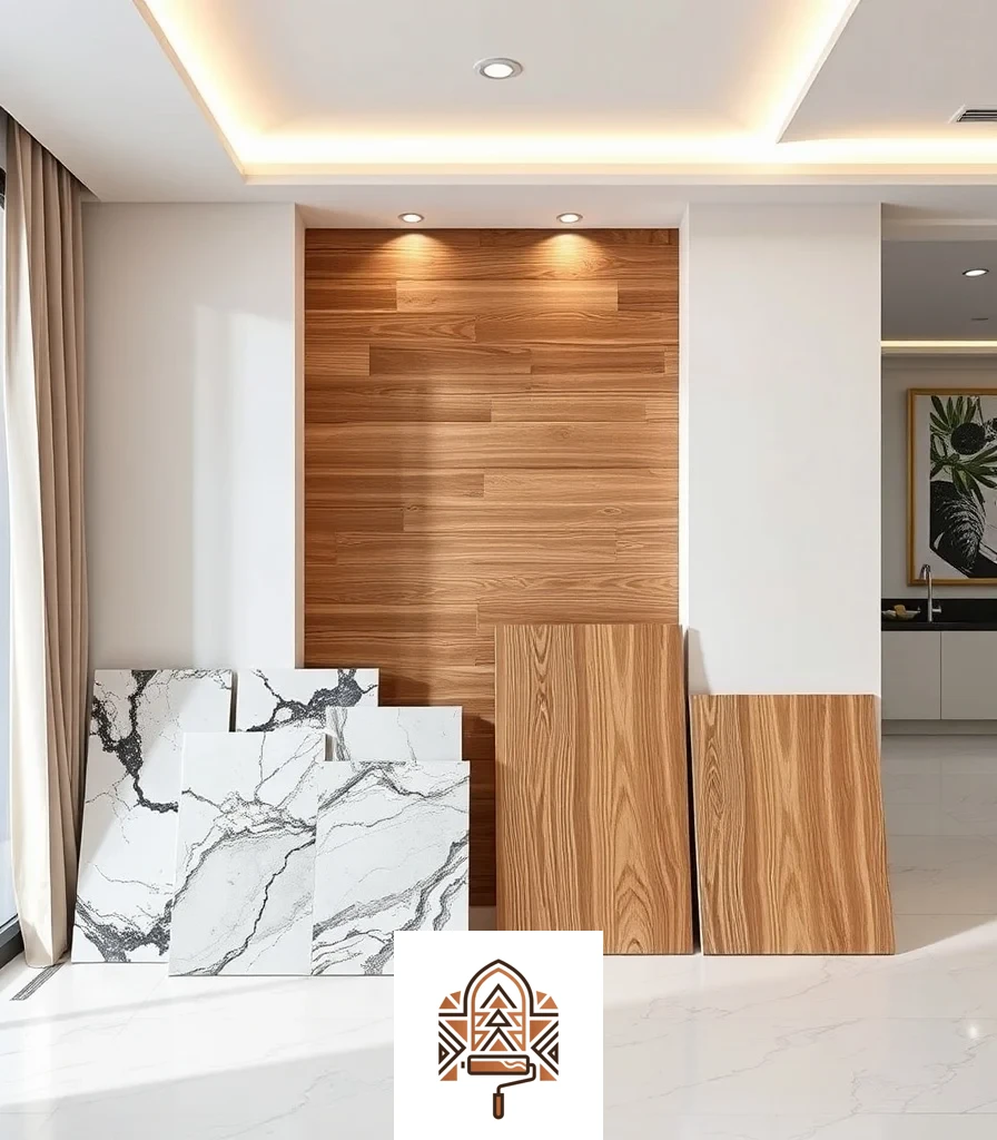 عينات مقارنة بين بديل الرخام وبديل الخشب