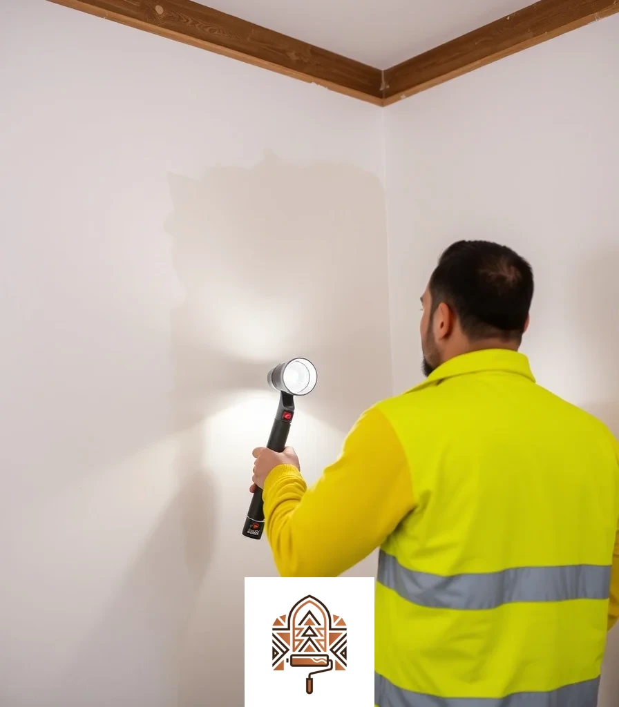 فحص الجدار قبل الدهان واكتشاف العيوب