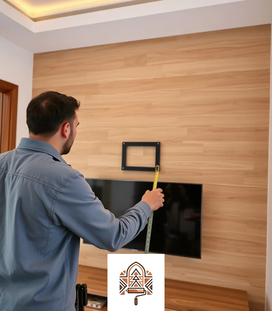 قياس جدار التلفزيون قبل تنفيذ الديكور